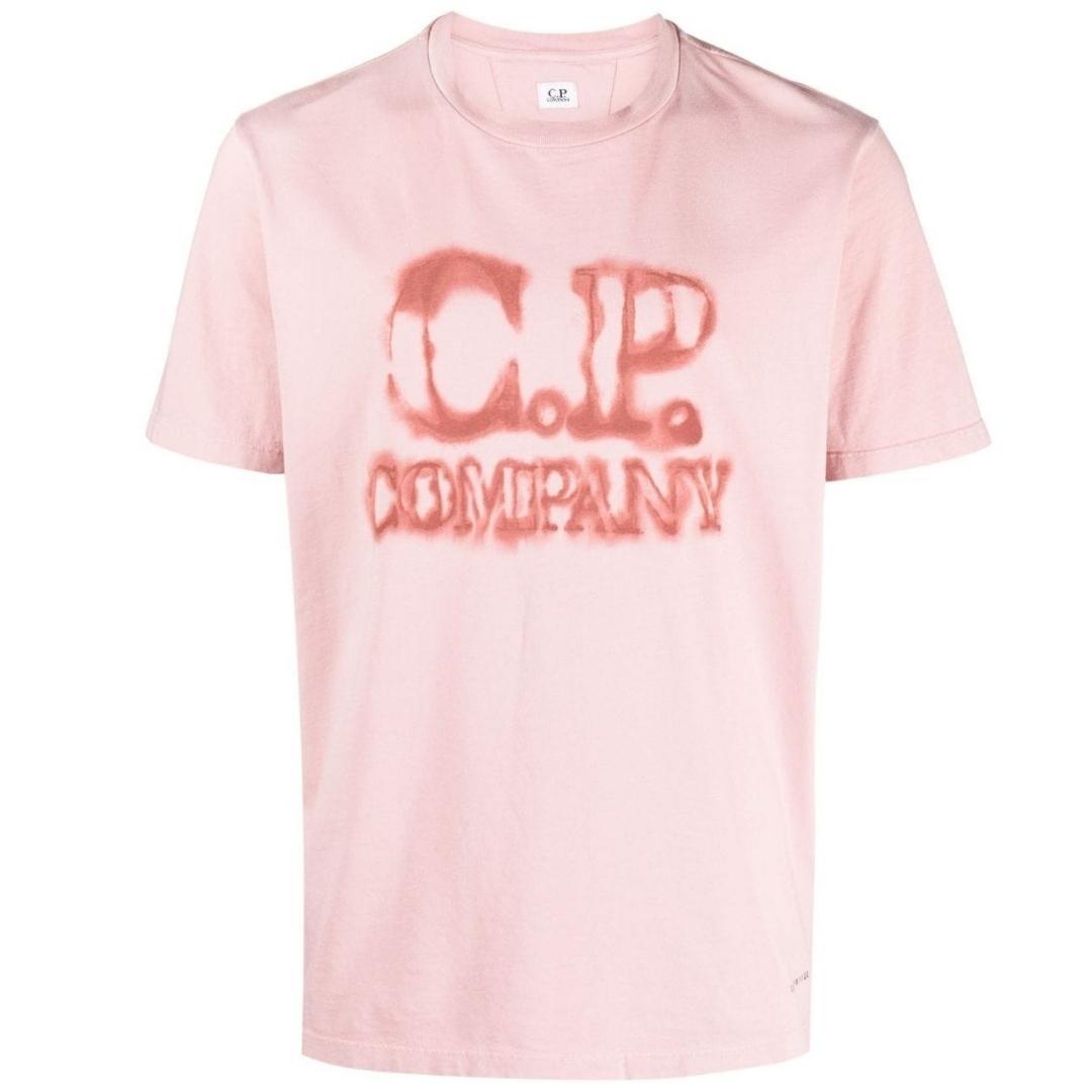 C.P. Company Blurred Logo Pale Mauve T-Shirt