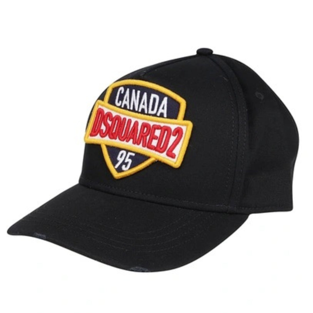 Dsquared2 Embroidered Canada 95 Shield Logo Black Cap