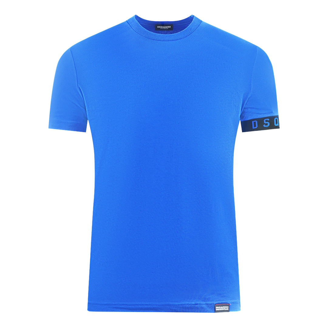 Dsquared2 Brand Logo on Sleeve Blue Underwear T-Shirt