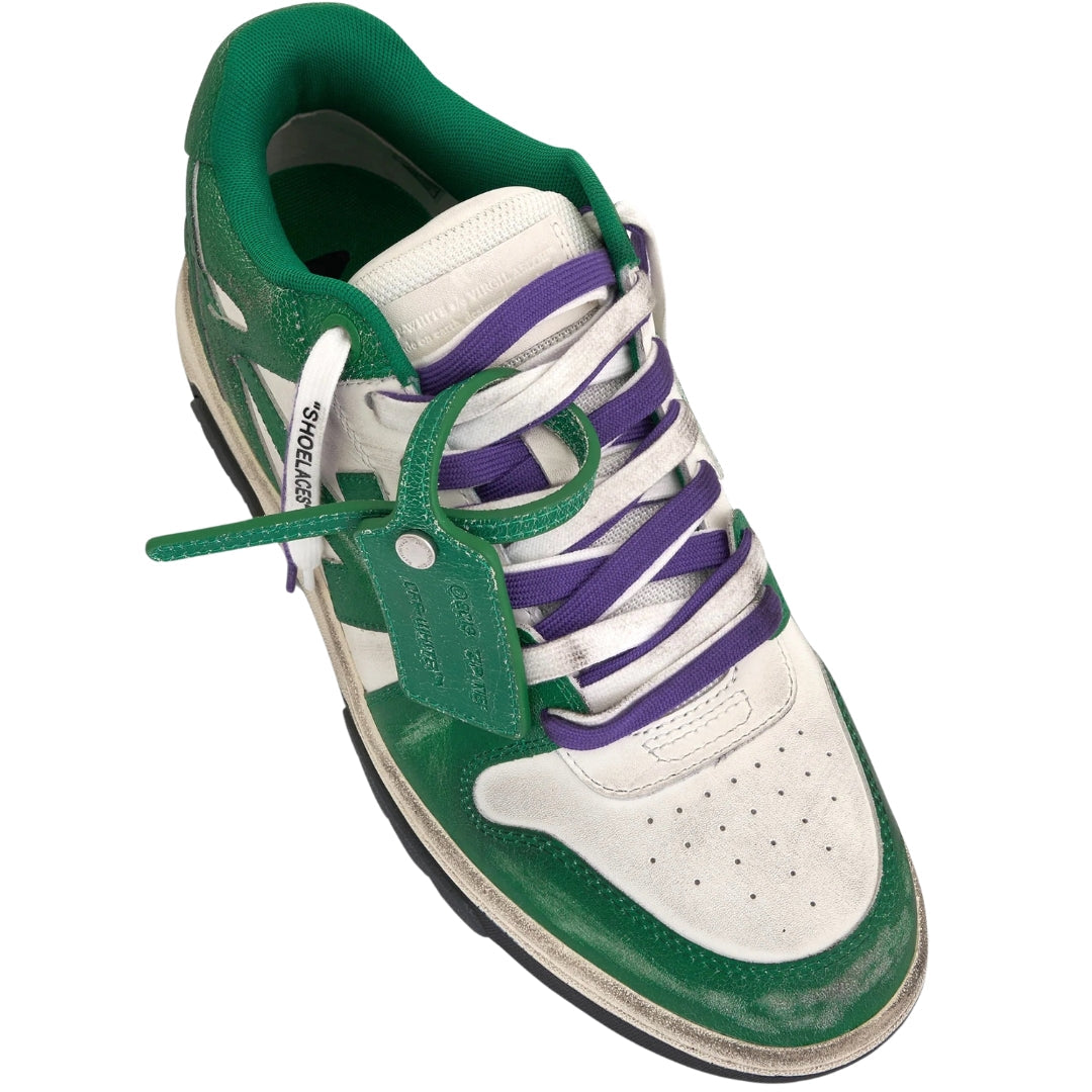 Off-White Out Of Office Green Vintage Leather Sneakers